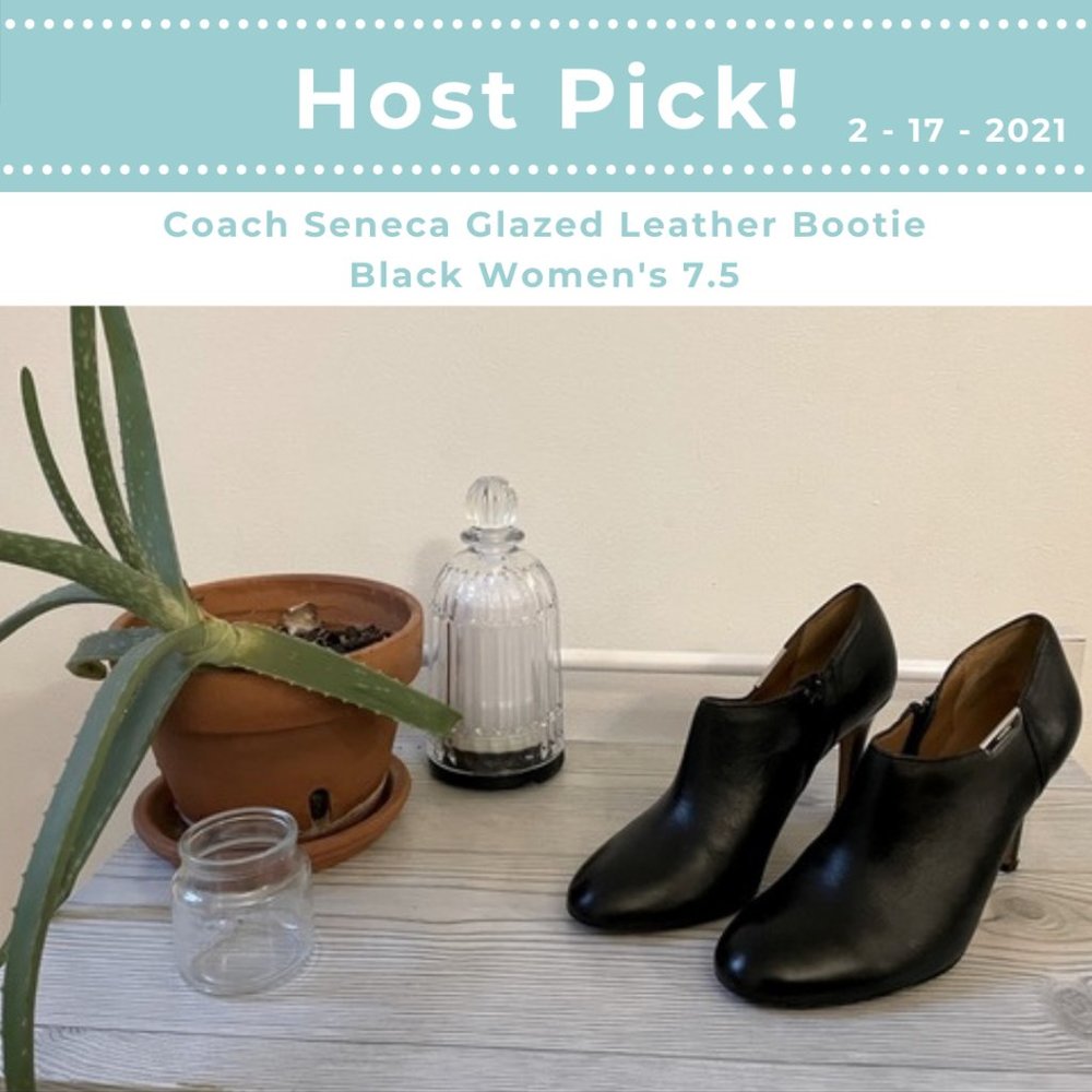 *HP* Coach Seneca Glazed Leather Bootie Black 7.5